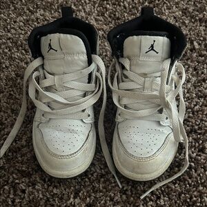 Jordan Kids White and Black Sneakers